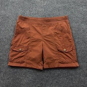 Wearables XCVI Cargo Utility Shorts Womens M Burnt Orange Pull On Stretch Hiking